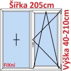 Dvoukdl Okna FIX + OS - ka 205cm
